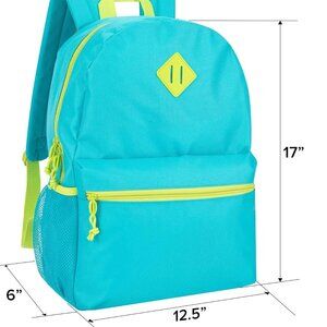 NEW! Lightweight Turquoise/Green Basic Backpack w/Bottle Pockets & Padded Straps